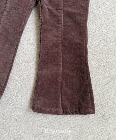【ellymolly】Selly Peach Frill Bootcut Pants
