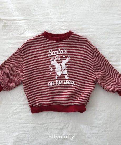 【ellymolly】Santa Stripe Sweatshirt