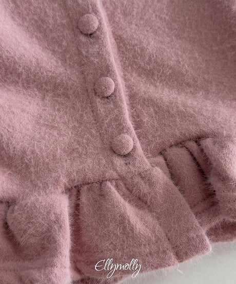 【ellymolly】Snowflake Angora Frill Cardigan