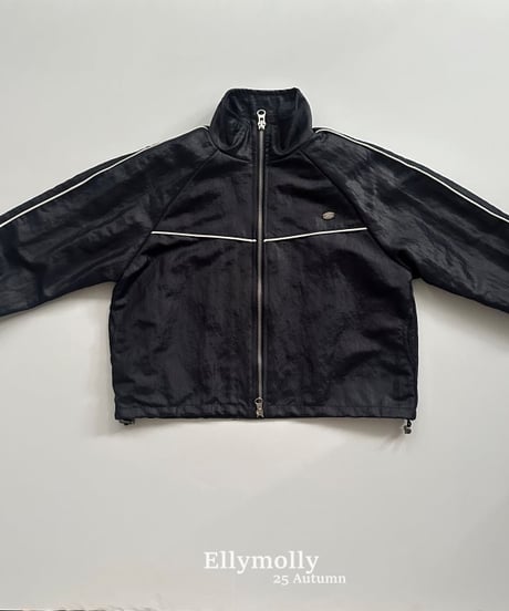 【ellymolly】Coated Side Stripe Jacket