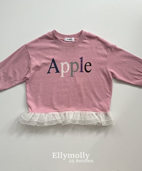 【ellymolly】Apple Vintage Frill T-Shirt