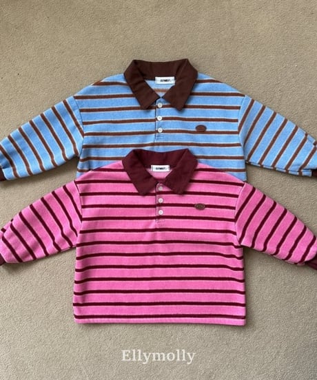 【ellymolly】Pom Pom Snow Collared T-Shirt
