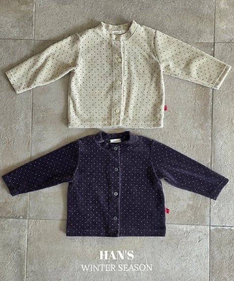 【hans】Velvet Dot Cardigan