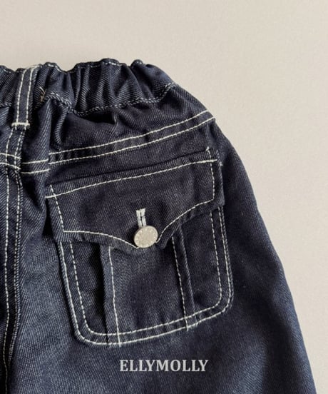 【ellymolly】Flap Back Denim Pants