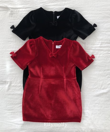 【ellymolly】Ribbon Puffed Dress
