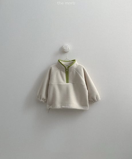 【minirobe】Two-tone fleece half zip