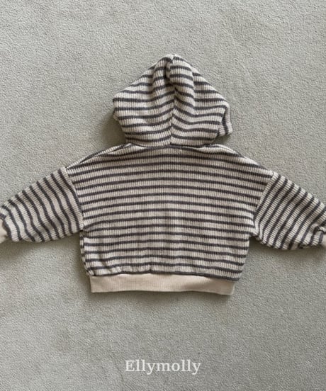 【ellymolly】Woolly Stripe Hooded Jacket