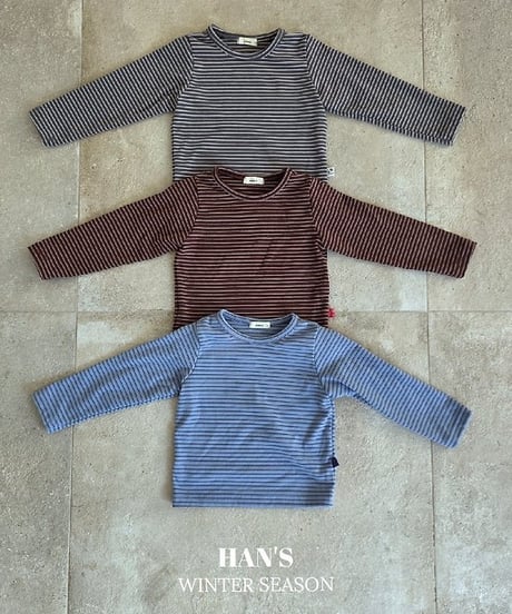 【hans】Striped Fleece Tee