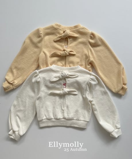 【ellymolly】Madeleine Slit Ribbon T-Shirt