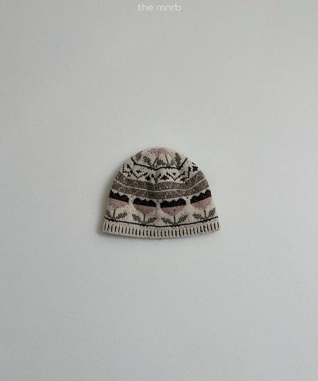 【minirobe】Flower jacquard beanie