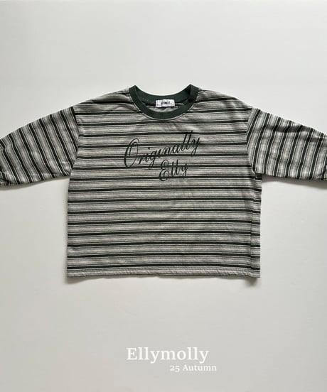 【ellymolly】Pintuck Striped T-Shirt