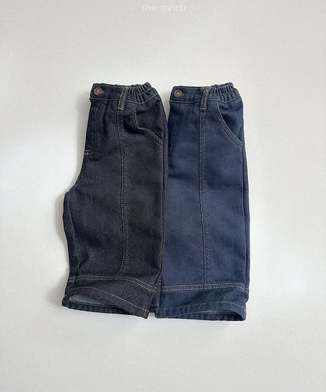 【minirobe】Non-fade panel denim pants