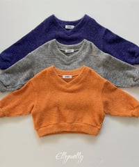【ellymolly】Chic Brush V-Neck Knit