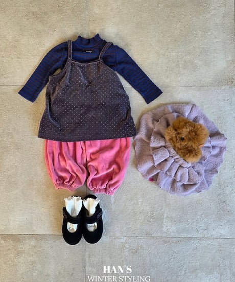【hans】Stripe Frill Turtleneck Tee