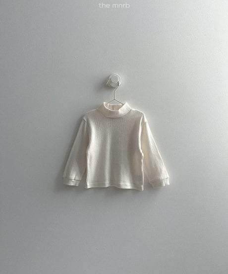 【minirobe】eyelet turtleneck tee