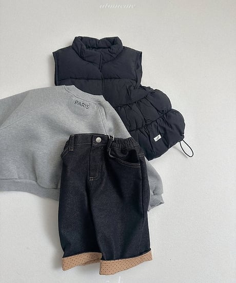 【atomeme】Non-Fade Roll-Up Denim