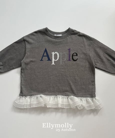 【ellymolly】Apple Vintage Frill T-Shirt