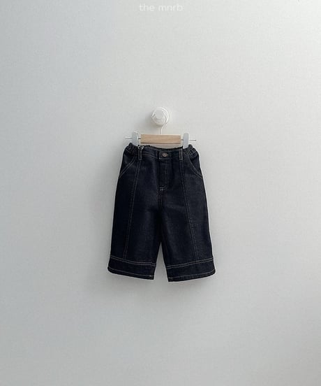 【minirobe】Non-fade panel denim pants