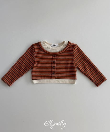 【ellymolly】Latte Stripe Top