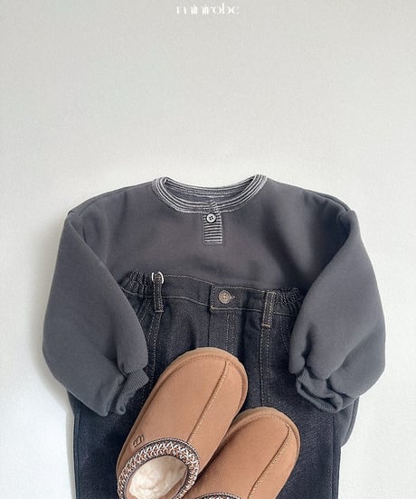 【minirobe】Non-fade panel denim pants