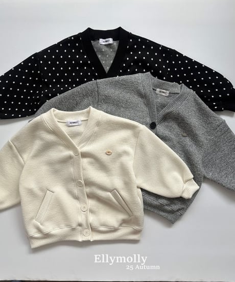 【ellymolly】Yogurt Boxy Cardigan