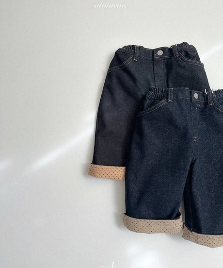 【atomeme】Non-Fade Roll-Up Denim