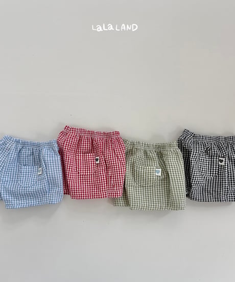 【lalaland】bebe Check tijimi pants