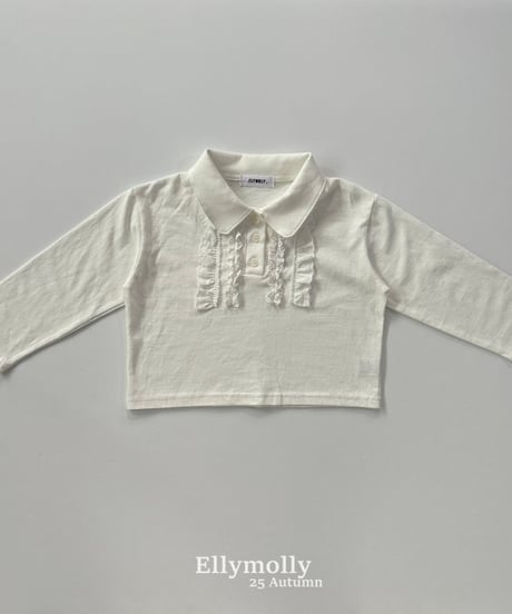 【ellymolly】Twin Frill Collar T-Shirt