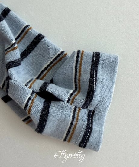 【ellymolly】Snow Warmer Turtleneck Tee - stripe