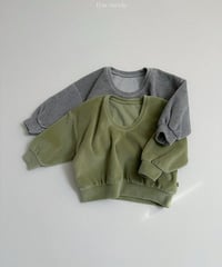 【minirobe】Velour U-Neck Sweatshirt