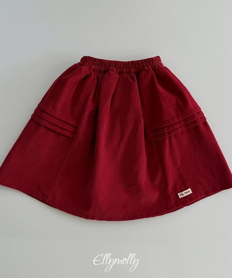 【ellymolly】Pom Pom Corduroy Skirt