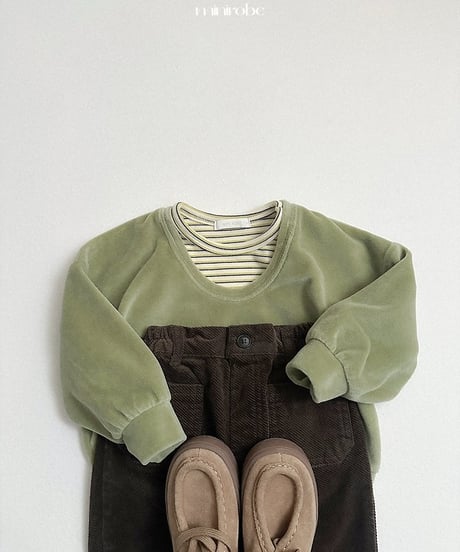 【minirobe】Velour U-Neck Sweatshirt