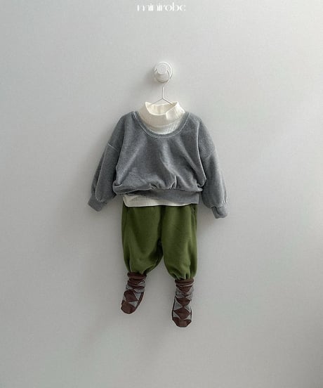 【minirobe】Velour U-Neck Sweatshirt