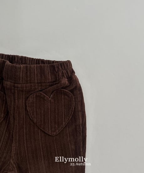 【ellymolly】Heart Pocket Bootcut Pants