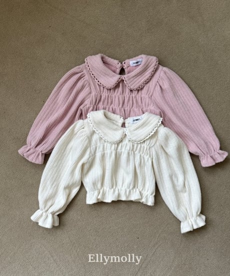 【ellymolly】Honey Round Collar Blouse