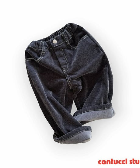 【cantuccistudio】Spy Fleece Denim Pants