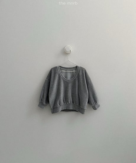 【minirobe】Velour U-Neck Sweatshirt