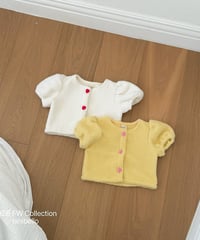 【ninibello】Meringue Heart Short-Sleeve Cardigan Bebe+ Kids
