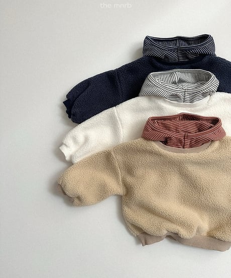 【minirobe】Boa fleece hooded sweatshirt