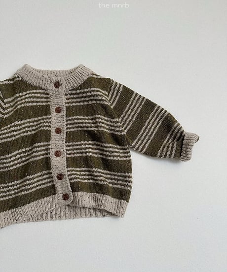 【minirobe】Four Line Knit Cardigan