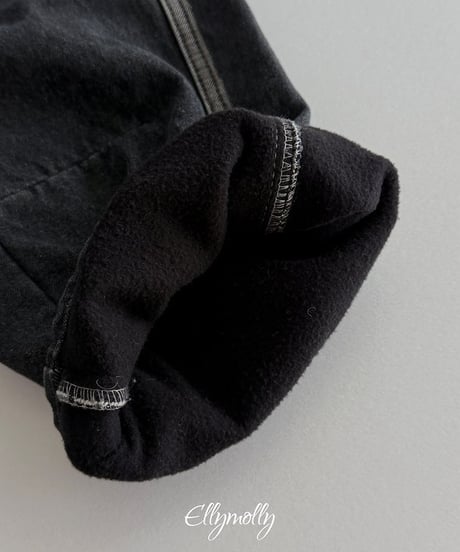 【ellymolly】Linework Fleece Denim Pants