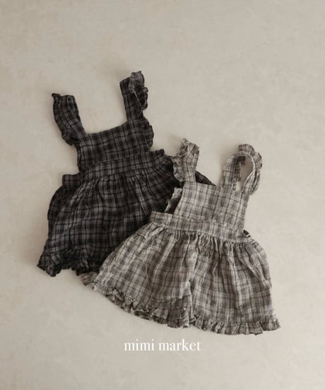 【mimi-maket】check frill bloomers ops