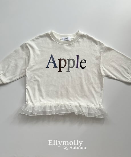 【ellymolly】Apple Vintage Frill T-Shirt