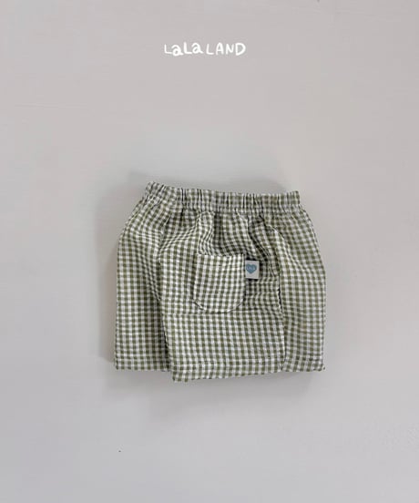 【lalaland】bebe Check tijimi pants