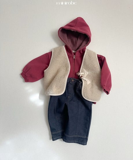 【minirobe】Barrel hood zip-up