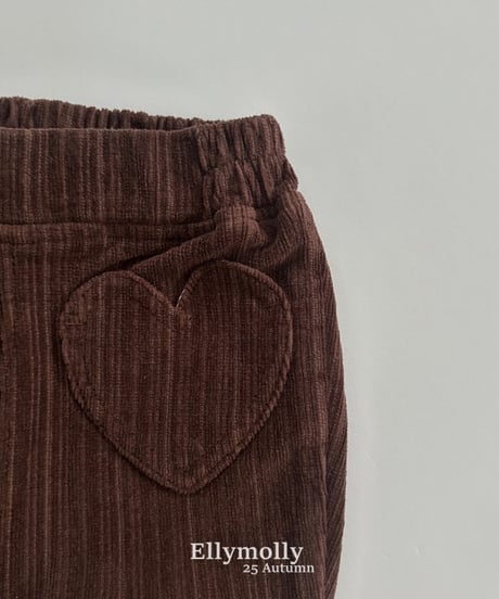 【ellymolly】Heart Pocket Bootcut Pants