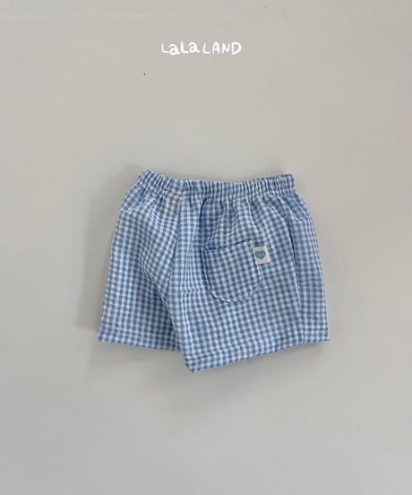 【lalaland】bebe Check tijimi pants