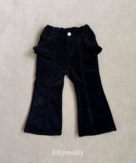 【ellymolly】Selly Peach Frill Bootcut Pants