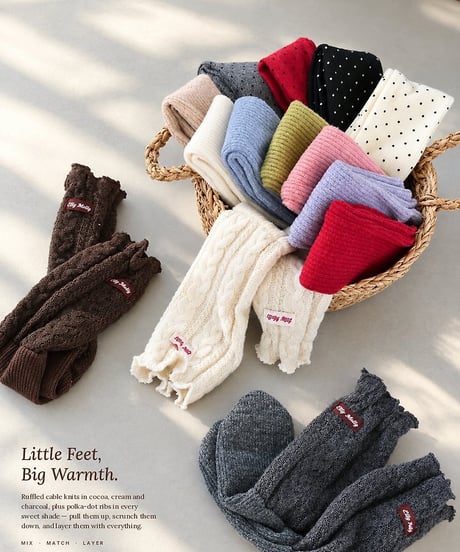 【ellymolly】Dot Ribbed Fleece Socks