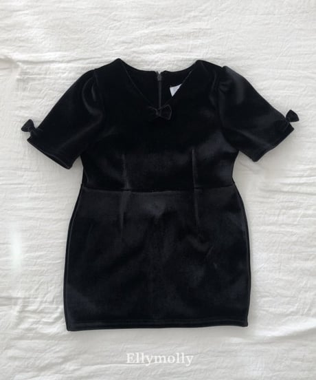 【ellymolly】Ribbon Puffed Dress